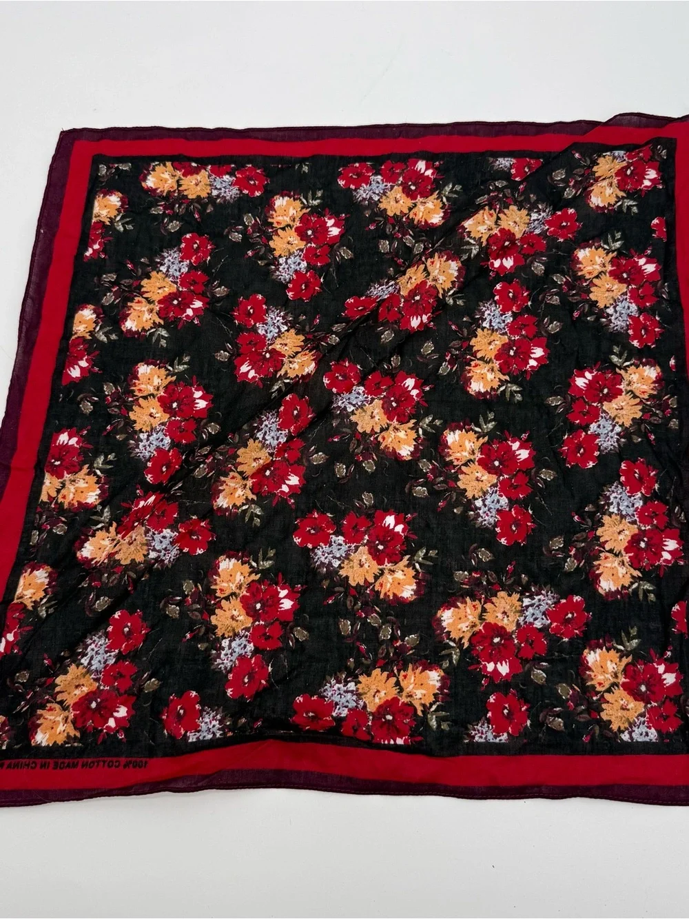 Unbranded Floral Cotton Bandana Scarf Square Accessory Colorful